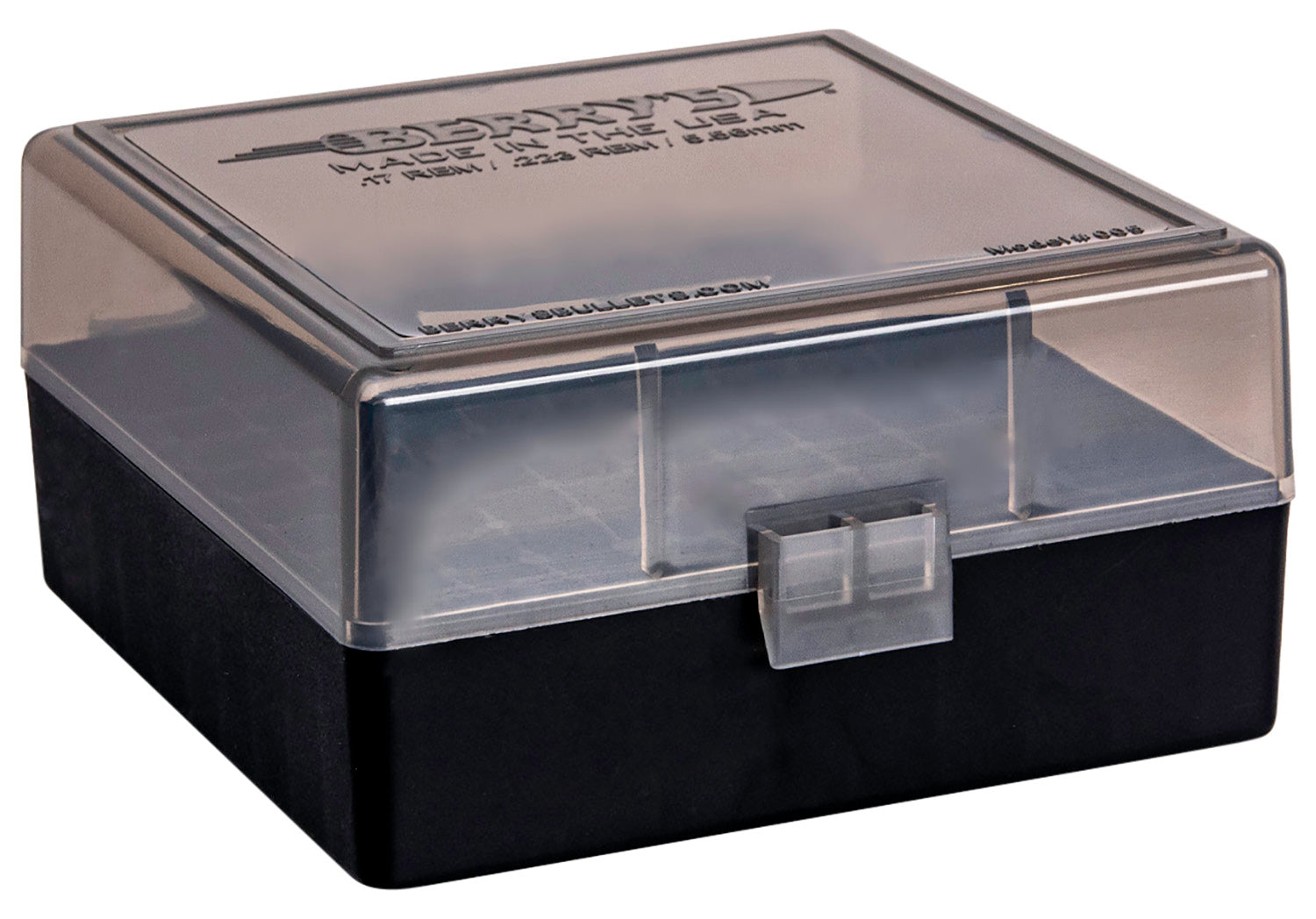 Berry's 11664 Flip-Top Ammo Box 223Rem/5.56NATO Smoke/Black 100 Round