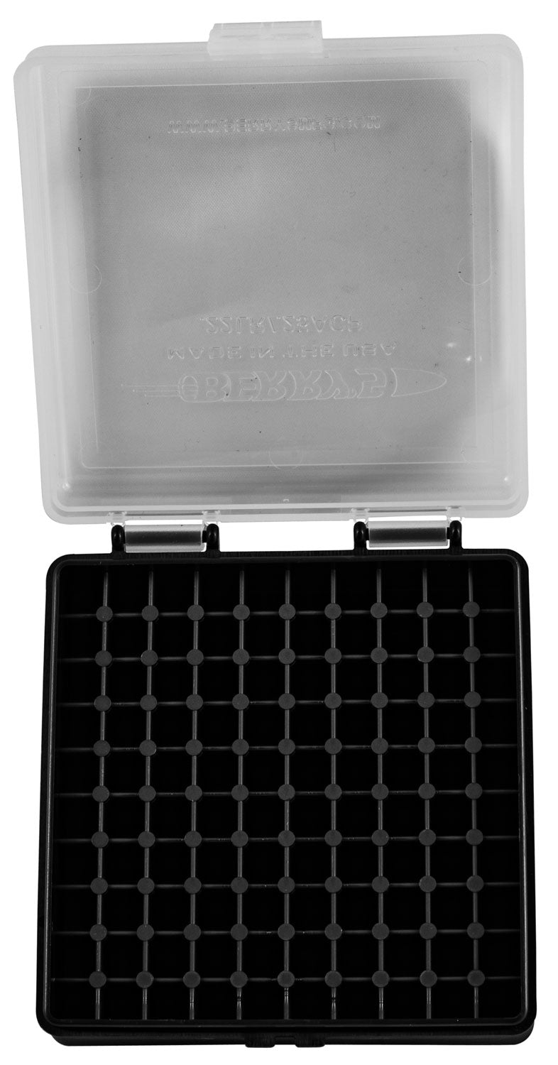 Berry's 63600 Flip-Top Ammo Box 22LR Clear/Black 100 Round