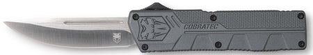 CobraTec Lightweight OTF Knife 3.25" Drop Point D2 Steel Gray Aluminum Handle Includes Pocket Clip