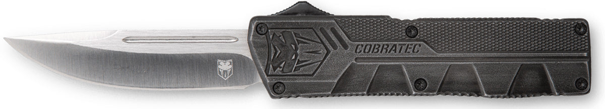 CobraTec Lightweight OTF Knife 3.25" Drop Point D2 Steel Stonewashed Aluminum Handle Includes Pocket Clip