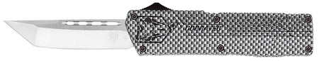 CobraTec Lightweight OTF Tanto Knife 3.25" D2 Steel Blade Carbon Fiber Aluminum Handle Includes Pocket Clip