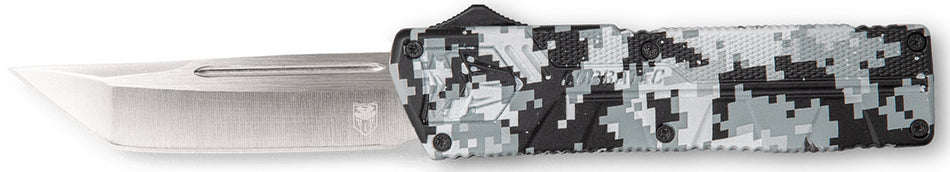 CobraTec Lightweight OTF Tanto Knife 3.25" D2 Steel Blade Winter Digi Camo Aluminum Handle Includes Pocket Clip