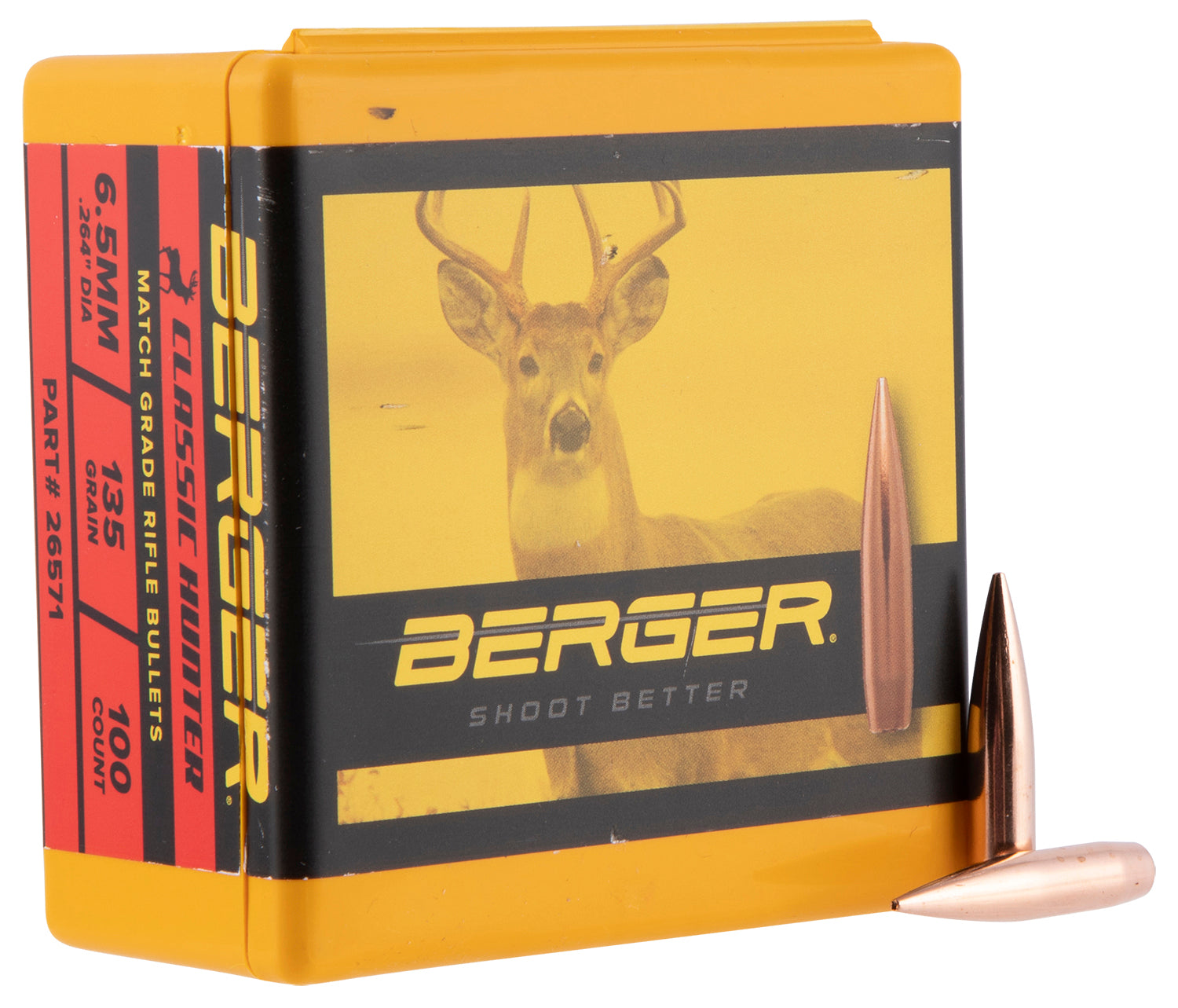 Berger Bullets Classic Hunter 6.5 Creedmoor 135 Grain Hybrid Boat Tail 100/Box