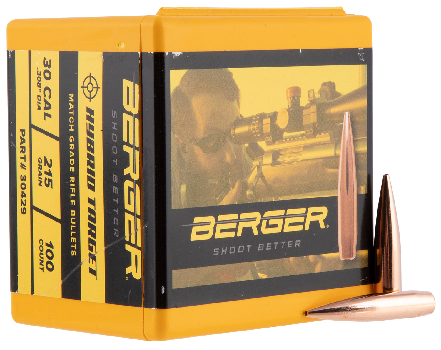 Berger Bullets Hybrid Target 30 Caliber 215 Grain Match Grade 100/Box