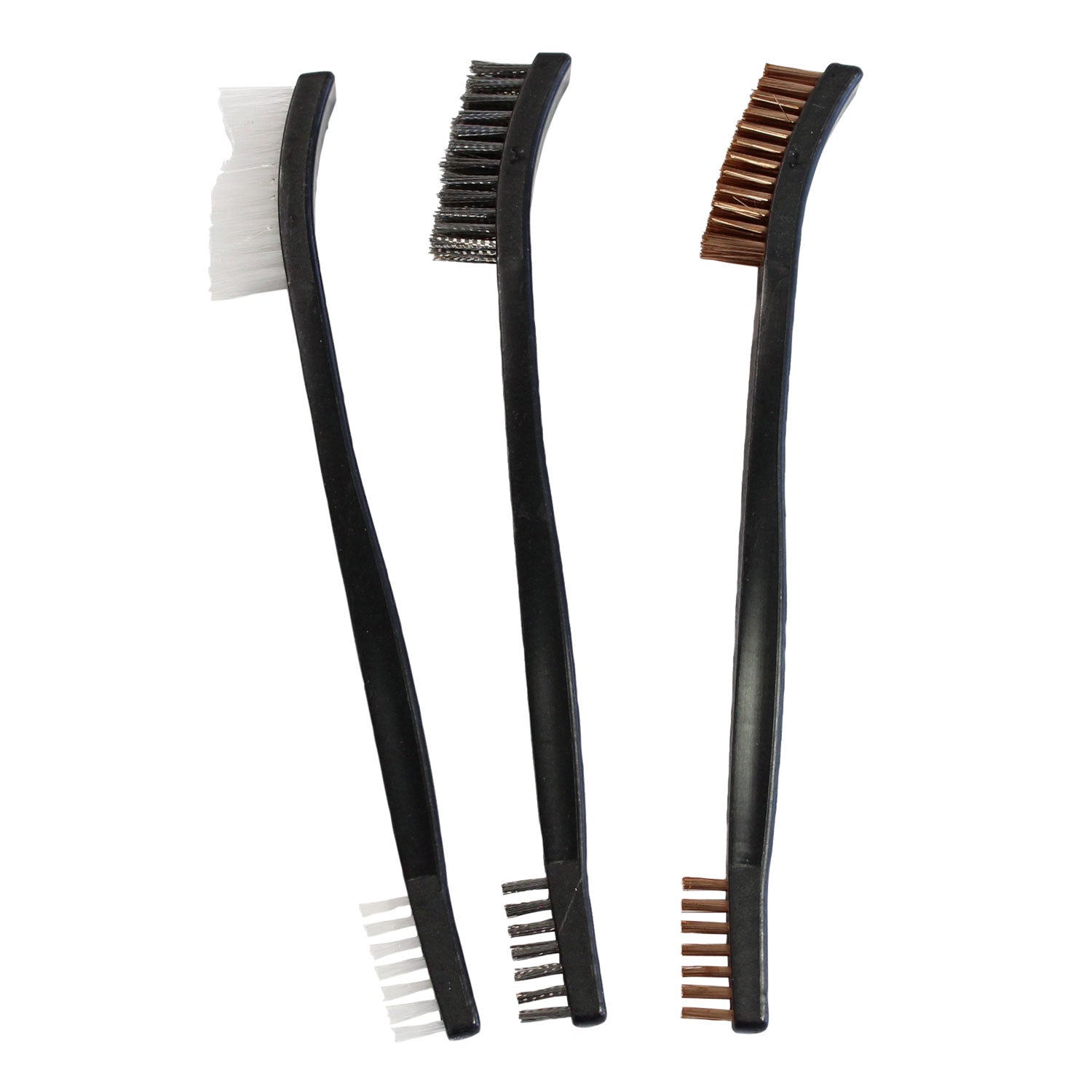 Birchwood Casey 3-Piece Utility Brush Set Bronze Nylon and Stainless Steel