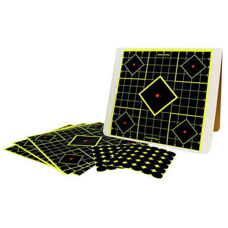 Birchwood Casey 34202 Shoot-N-C 5-Diamond Self-Adhesive Reactive Target Kit 12"x12" Black/Yellow 4 Pk