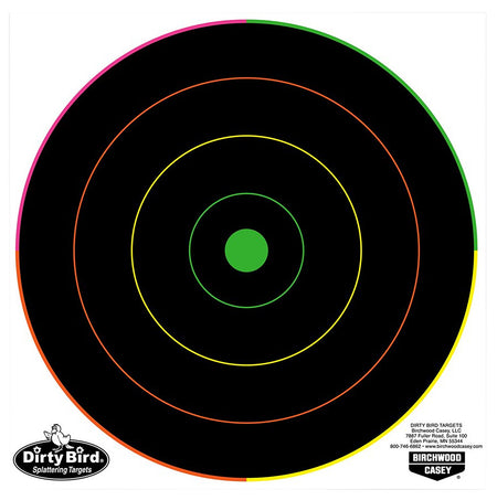 Birchwood Casey 35820 Dirty Bird 8" Bullseye Tagboard Target Hanging Pistol/Rifle Black/Green 20 Pk