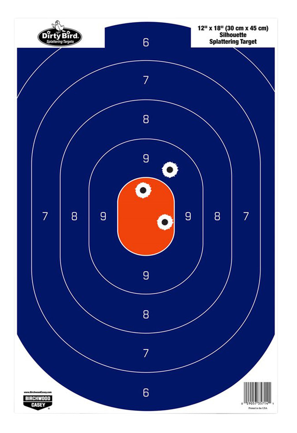 Birchwood Casey 35720 Dirty Bird Tagboard Silhouette Paper Target Blue/Orange 50 Count