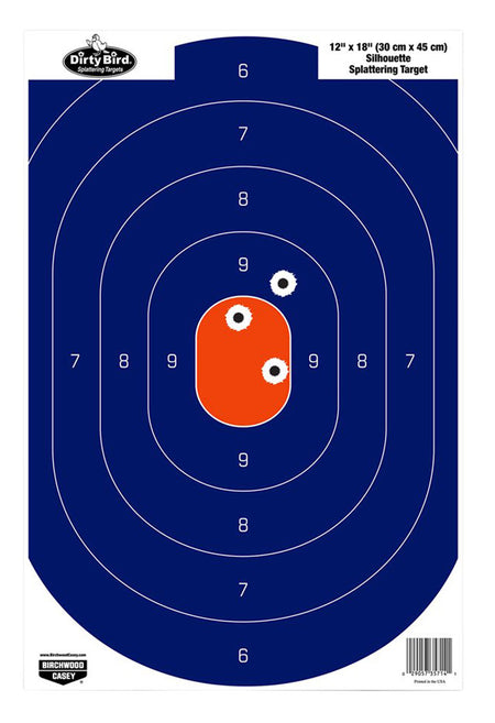 Birchwood Casey 35720 Dirty Bird Tagboard Silhouette Paper Target Blue/Orange 50 Count