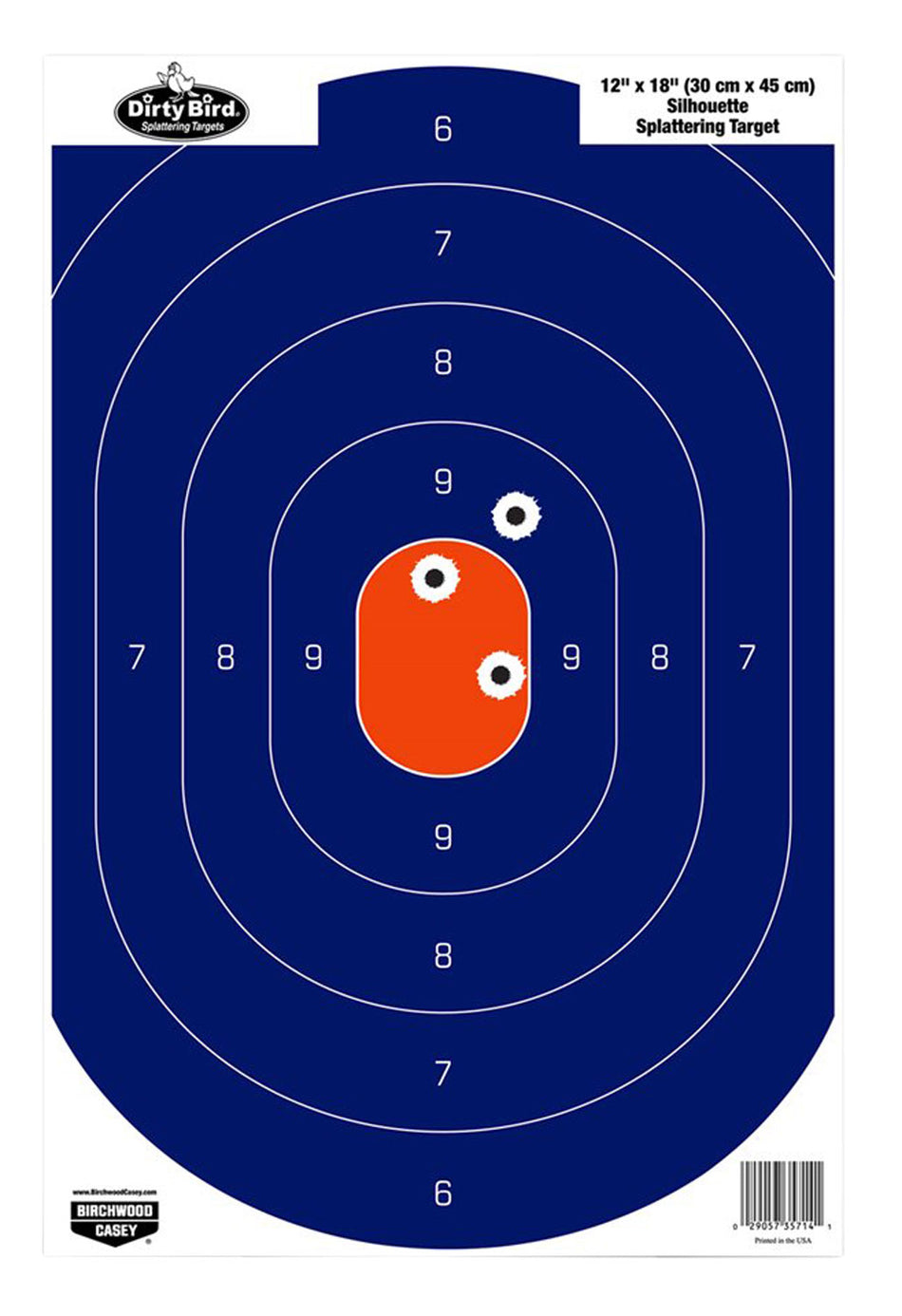 Birchwood Casey 35720 Dirty Bird Tagboard Silhouette Paper Target Blue/Orange 50 Count