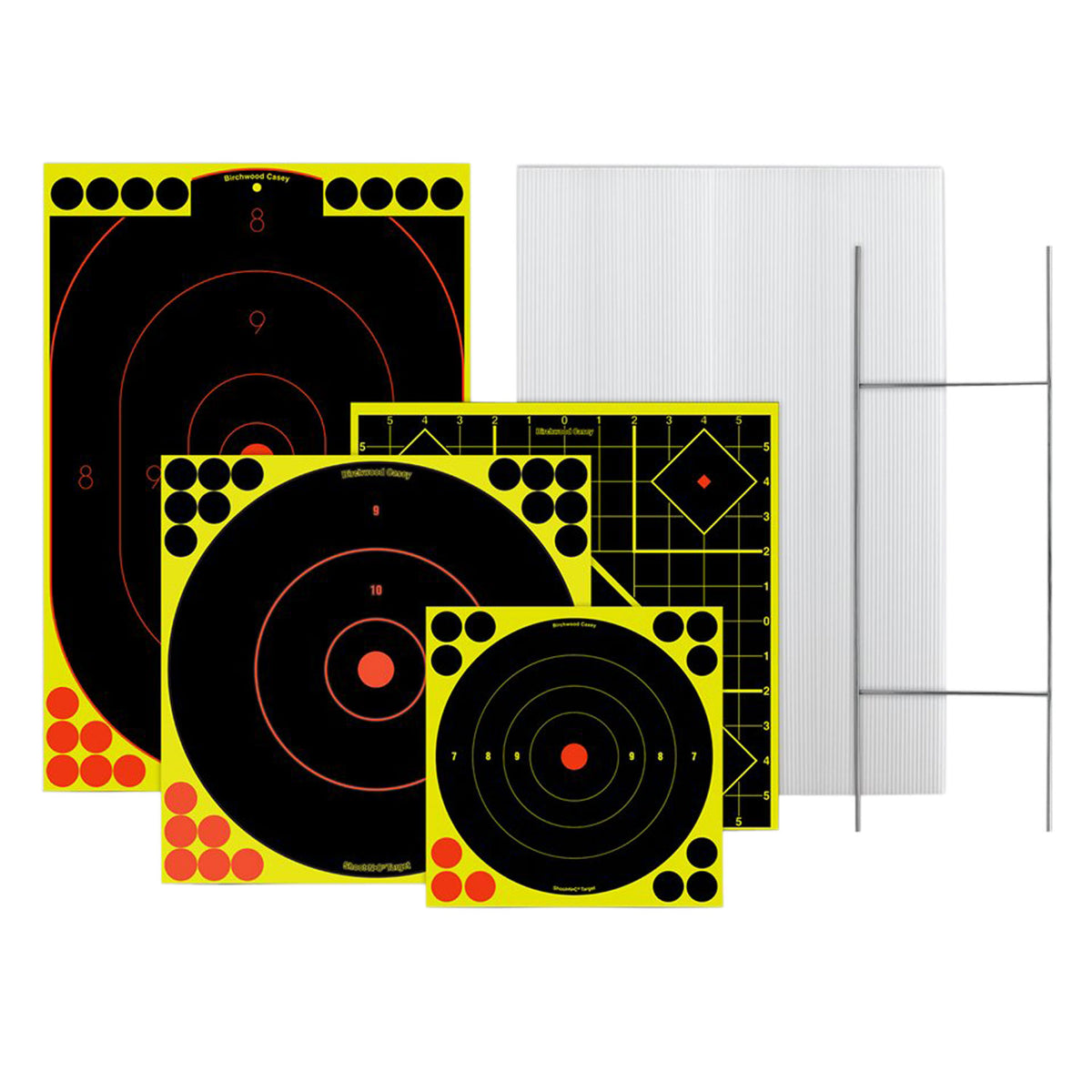 Birchwood Casey 38102 Sharpshooter Standing Target Kit Black/Yellow Includes Frame and 4 Targets