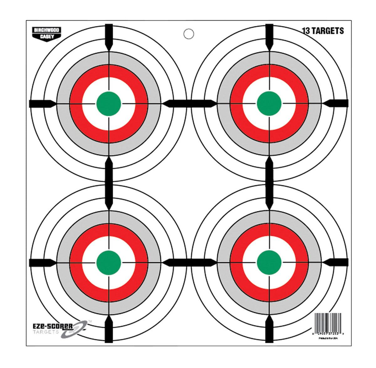 Birchwood Casey EZE-Scorer 37253 12" Paper Bullseye Hanging Target Multi-Color 13 Count