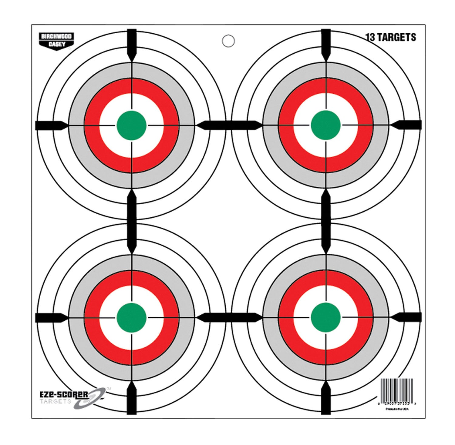Birchwood Casey EZE-Scorer 37253 12" Paper Bullseye Hanging Target Multi-Color 13 Count