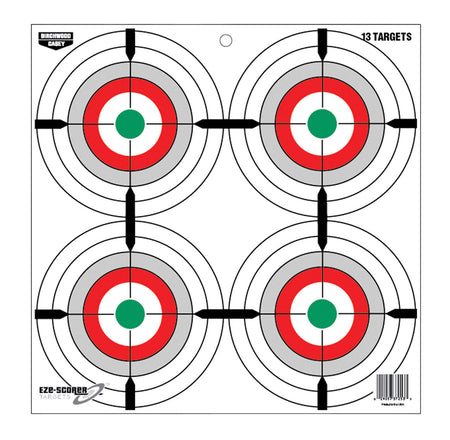 Birchwood Casey EZE-Scorer 37253 12" Paper Bullseye Hanging Target Multi-Color 13 Count