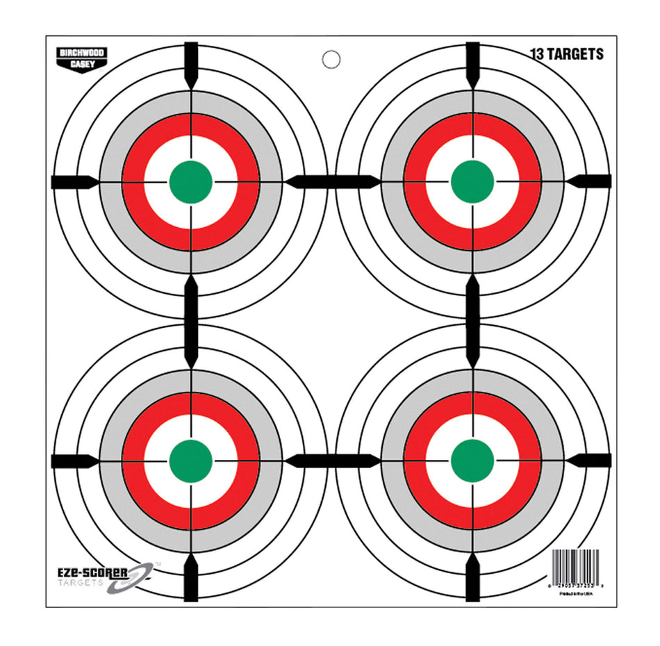 Birchwood Casey EZE-Scorer 37253 12" Paper Bullseye Hanging Target Multi-Color 13 Count