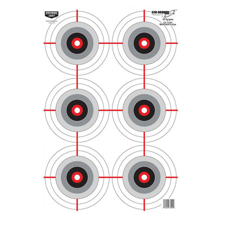 Birchwood Casey EZE-Scorer 37209 12"x18" Multi-Bullseye Paper Hanging Target Black/White 10 Count