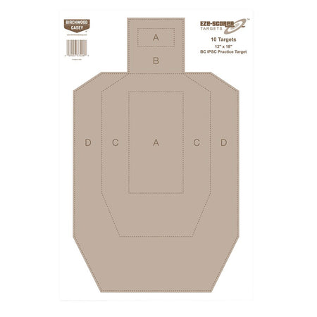 Birchwood Casey EZE-Scorer 37206 IPSC Silhouette Hanging Paper Target 12"x18" Tan 10 Count