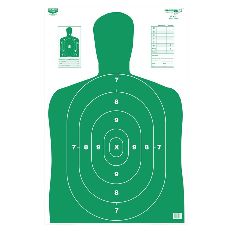 Birchwood Casey EZE-Scorer 37015 Silhouette Hanging Paper Target 23"x35" Green 5 Count
