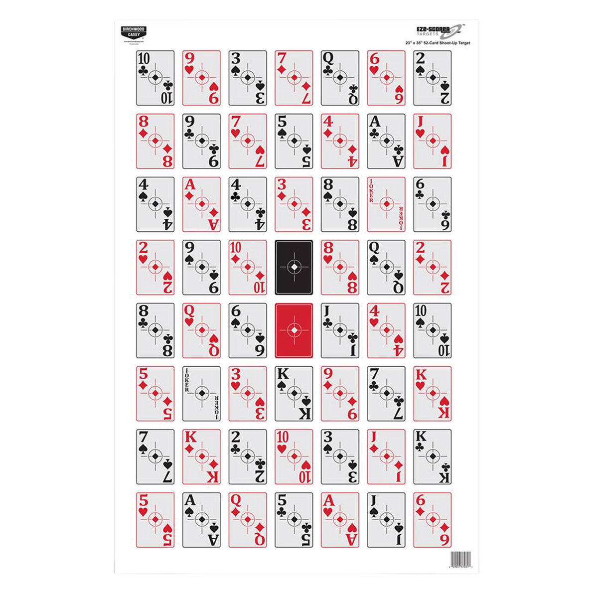 Birchwood Casey EZE-Scorer 37026 Playing Cards Hanging Paper Target 23"x35" Multi-Color 5 Count
