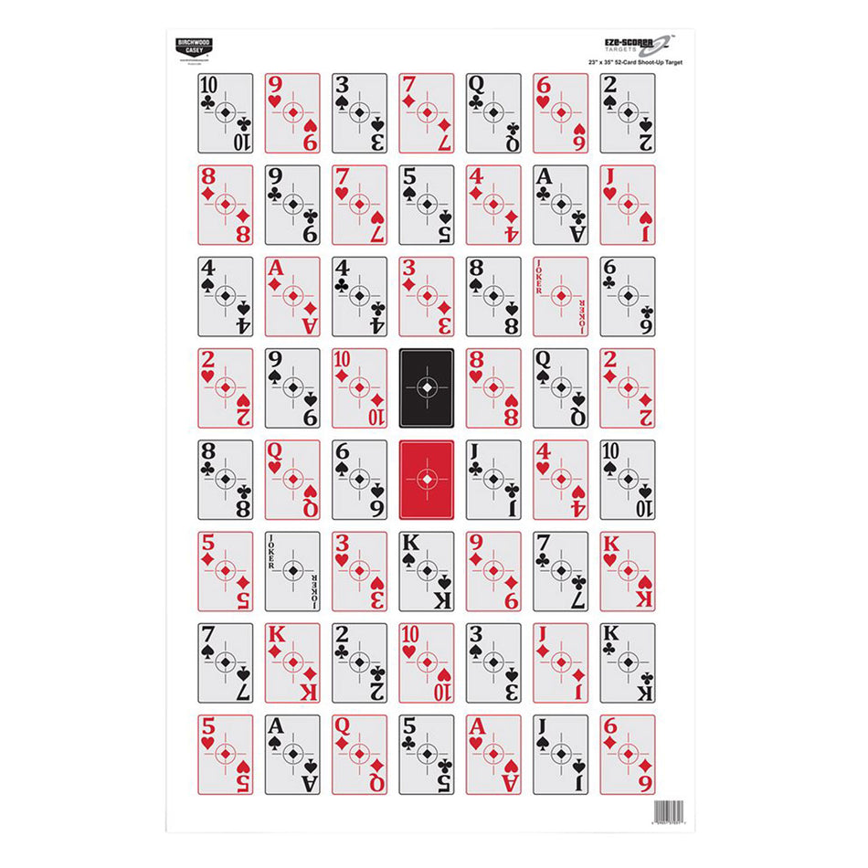 Birchwood Casey EZE-Scorer 37026 Playing Cards Hanging Paper Target 23"x35" Multi-Color 5 Count
