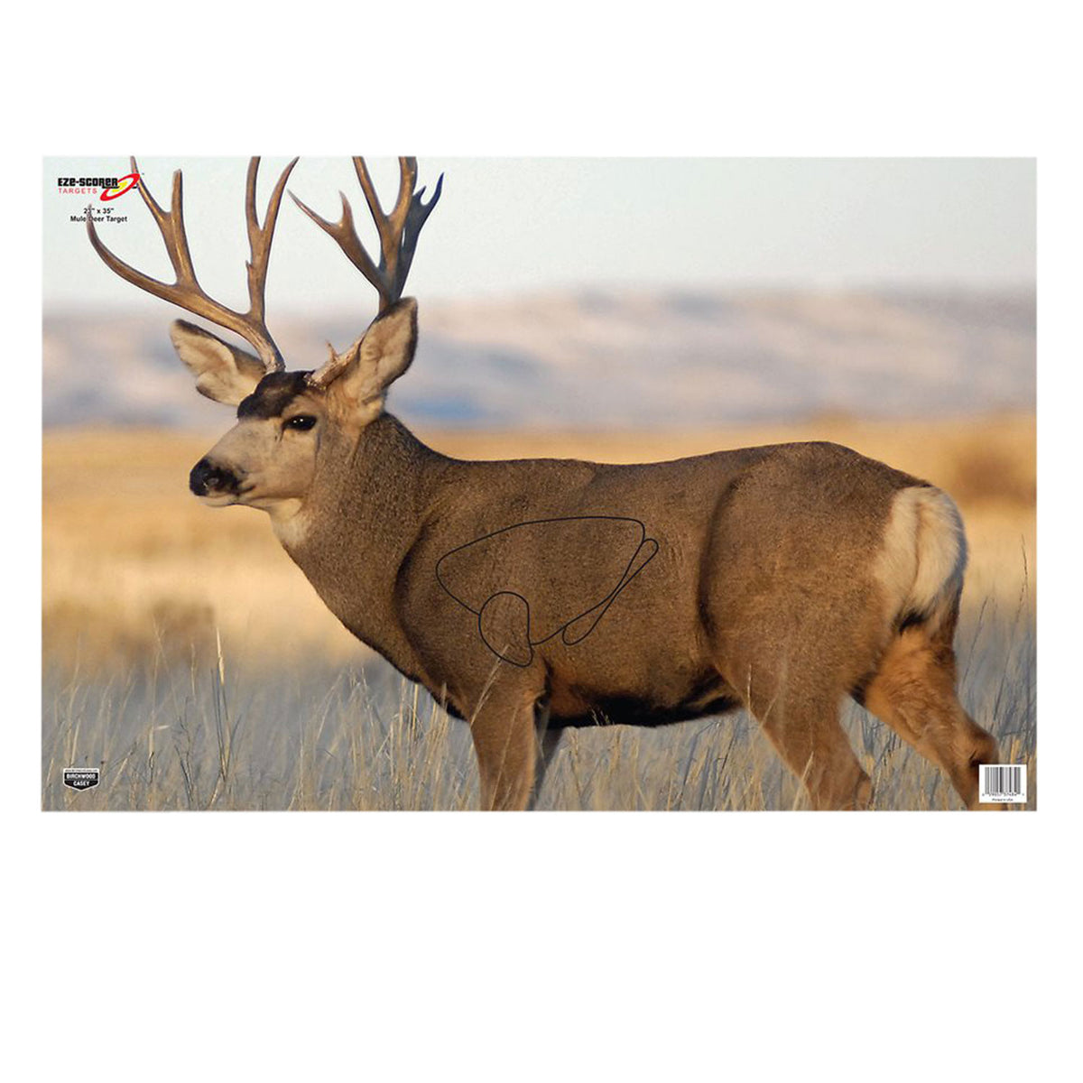 Birchwood Casey EZE-Scorer 37482 Mule Deer Hanging Paper Target 23"x35" Multi-Color 2 Count