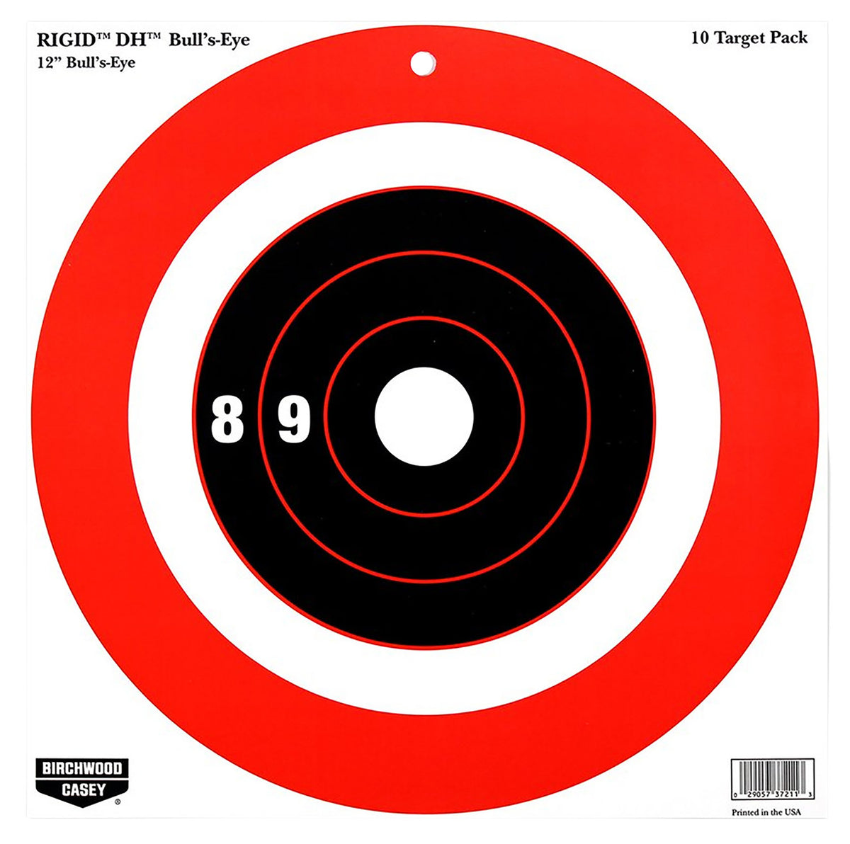 Birchwood Casey 37211 Hanging Bullseye Tagboard Paper Targets 12" x 12" Black/Orange 10 Pk