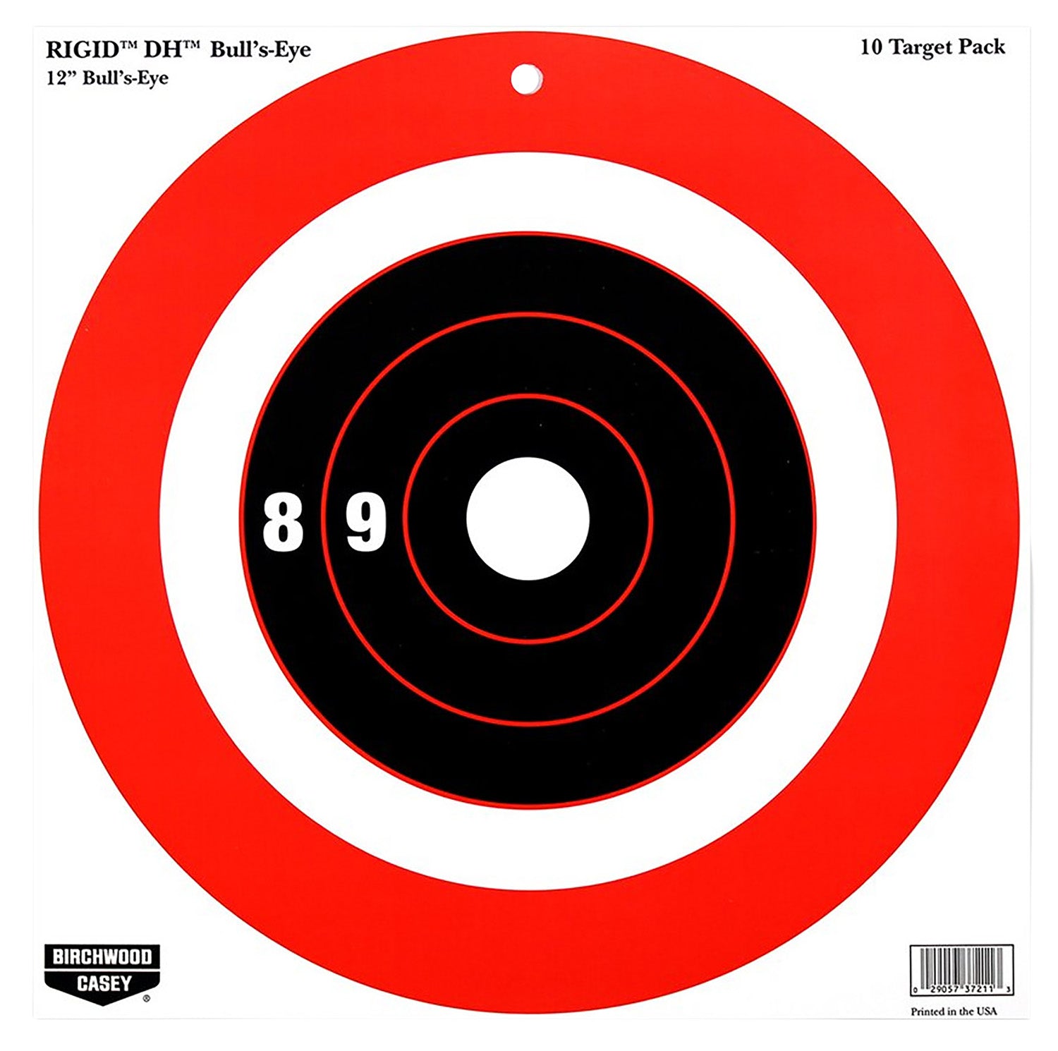Birchwood Casey 37211 Hanging Bullseye Tagboard Paper Targets 12" x 12" Black/Orange 10 Pk