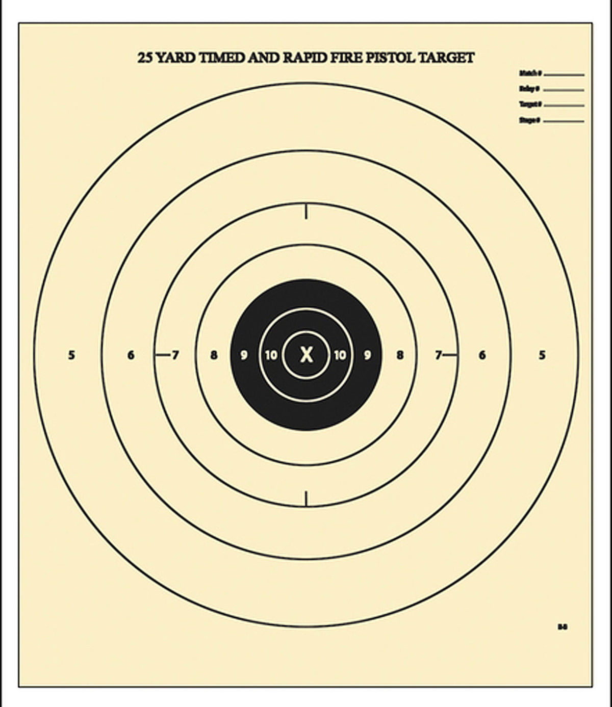 Action Target B8100 Rapid Fire NRA Bullseye Hanging Target 25 Yards Handgun 100 Count
