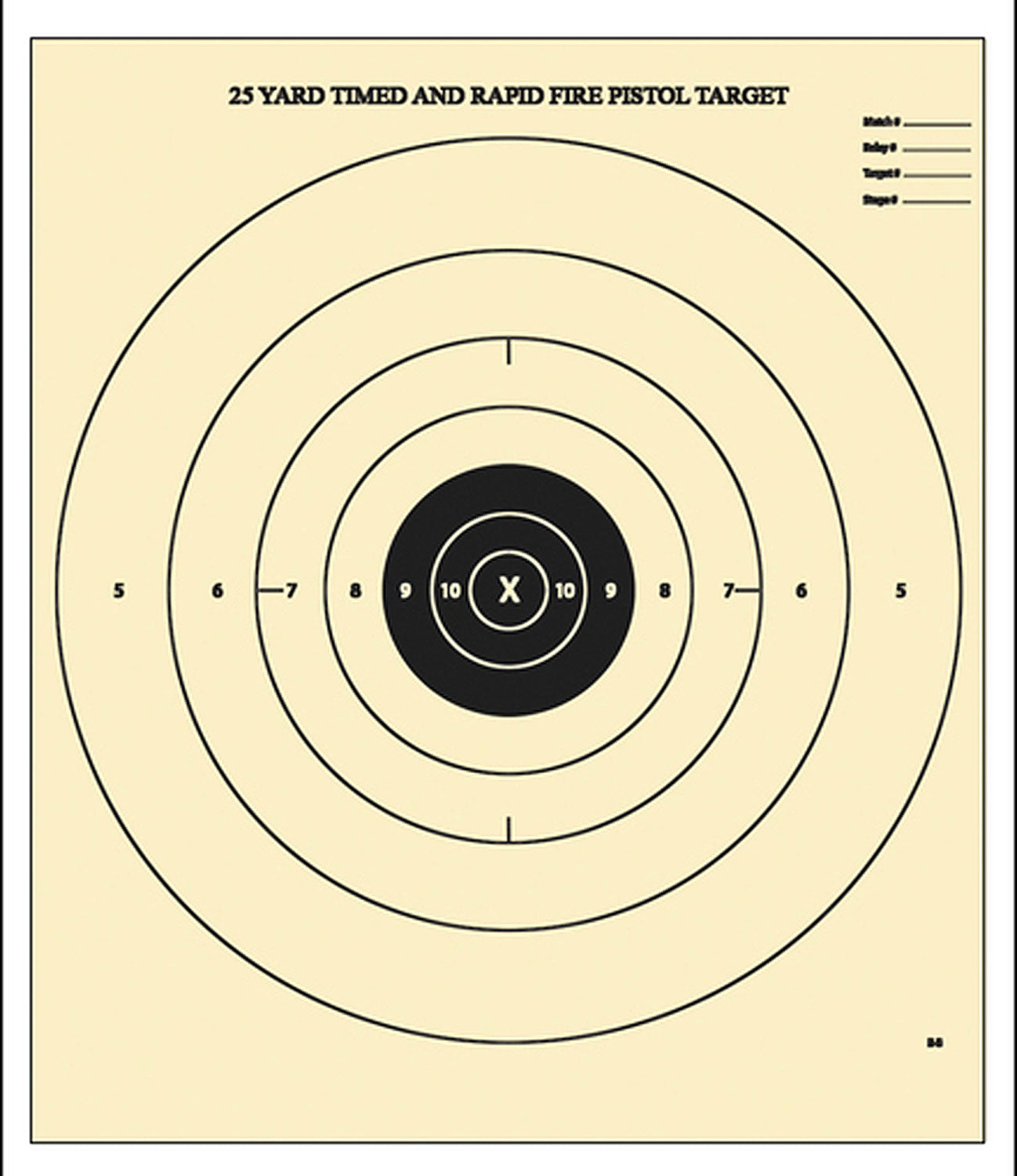 Action Target B8100 Rapid Fire NRA Bullseye Hanging Target 25 Yards Handgun 100 Count