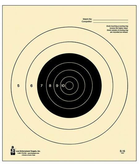Action Target B16100 Slow Fire NRA Bullseye Hanging Tagboard Target 25 Yards Handgun 100 Count