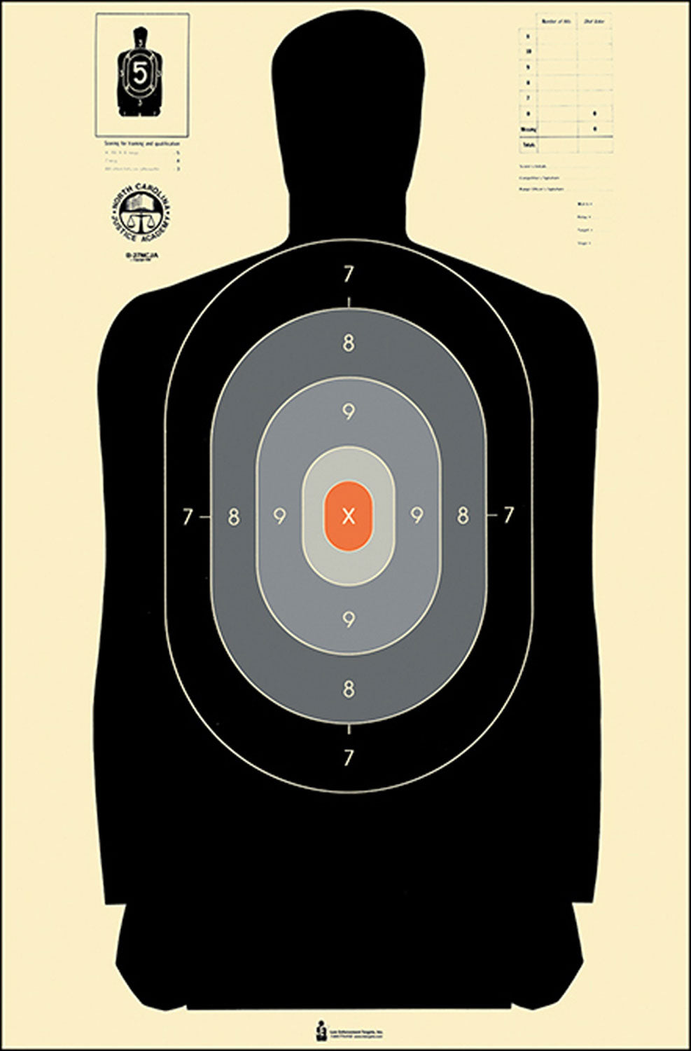 Action Target B27NCJA100 NC Criminal Justice Academy Silhouette Paper Hanging Target 24" x 45" 100 Per Box