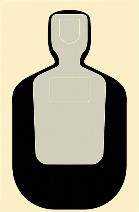 Action Target TQ19100 Qualification Standard Silhouette Paper Target 24" x 45" Black/Gray/White 100 Per Box