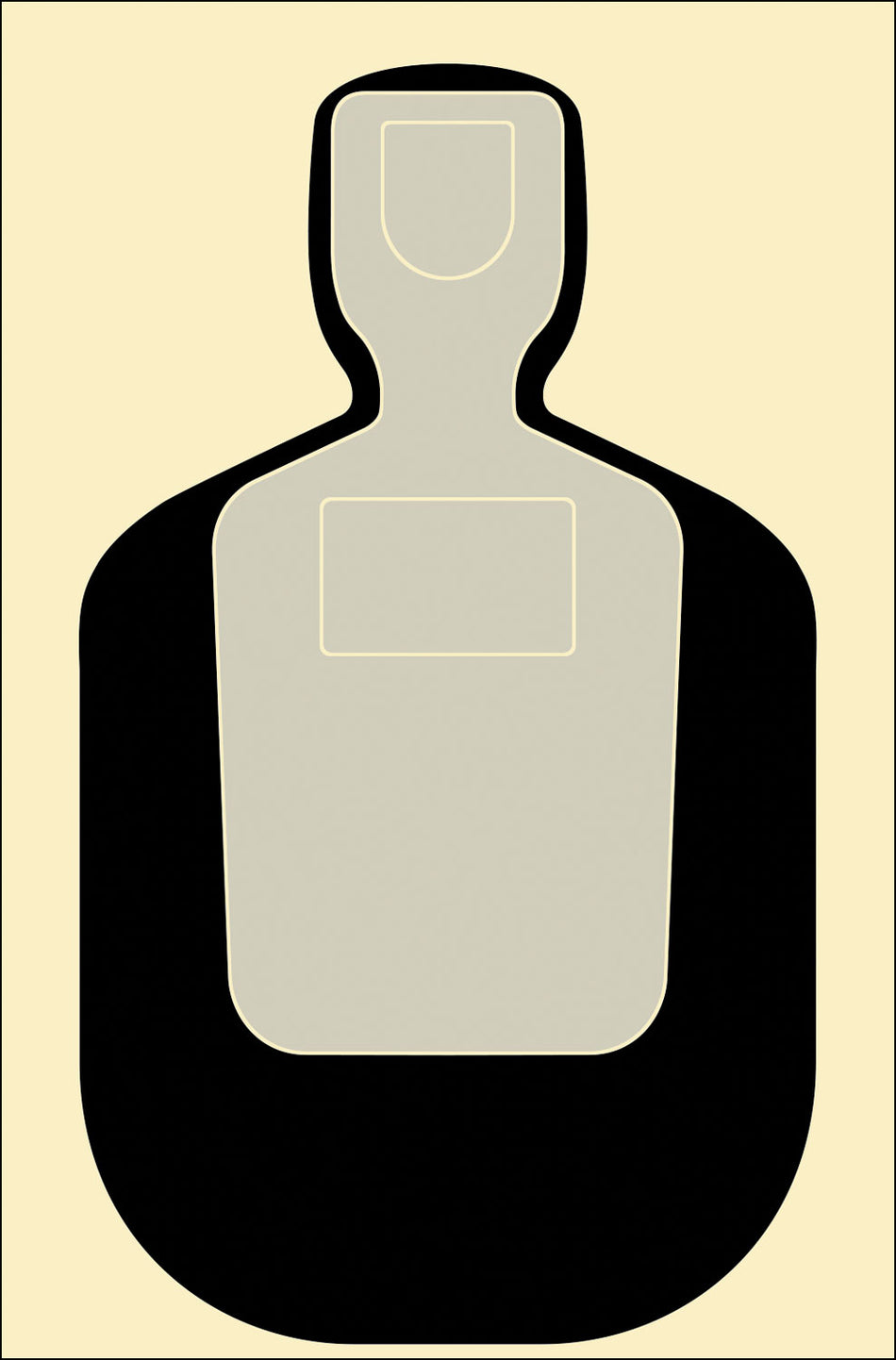 Action Target TQ19100 Qualification Standard Silhouette Paper Target 24" x 45" Black/Gray/White 100 Per Box