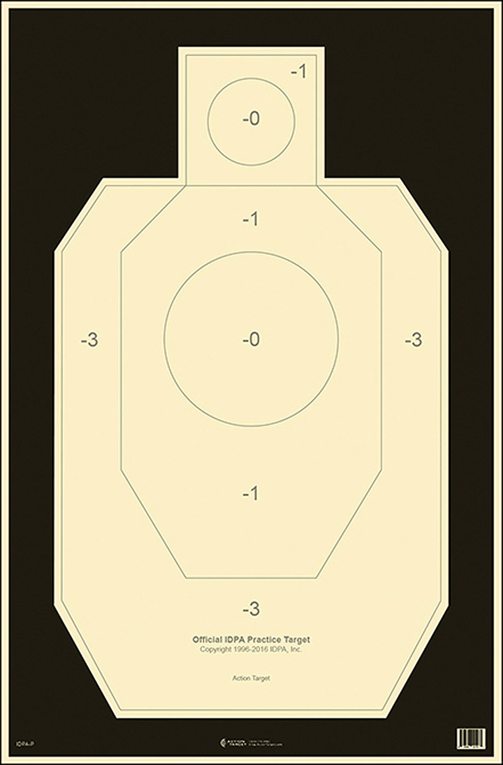 Action Target IDPAP100 IDPA Competition Silhouette Tagboard Hanging Target 23" x 35" 100 Per Box