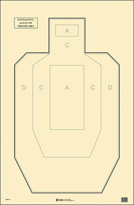 Action Target IPSCP100 IPSC/USPSA Silhouette Paper Hanging Target 23" x 35" Black/White 100 Per Box