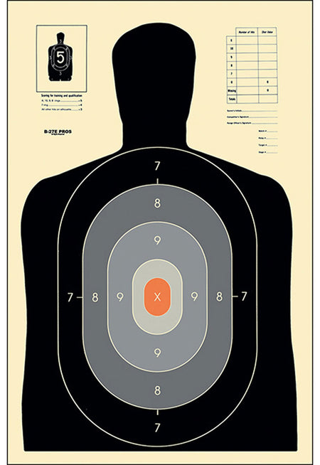 Action Target B27EPROS100 Pros Silhouette Paper Hanging Target 23" x 35" Black/Gray/White 100 Per Box