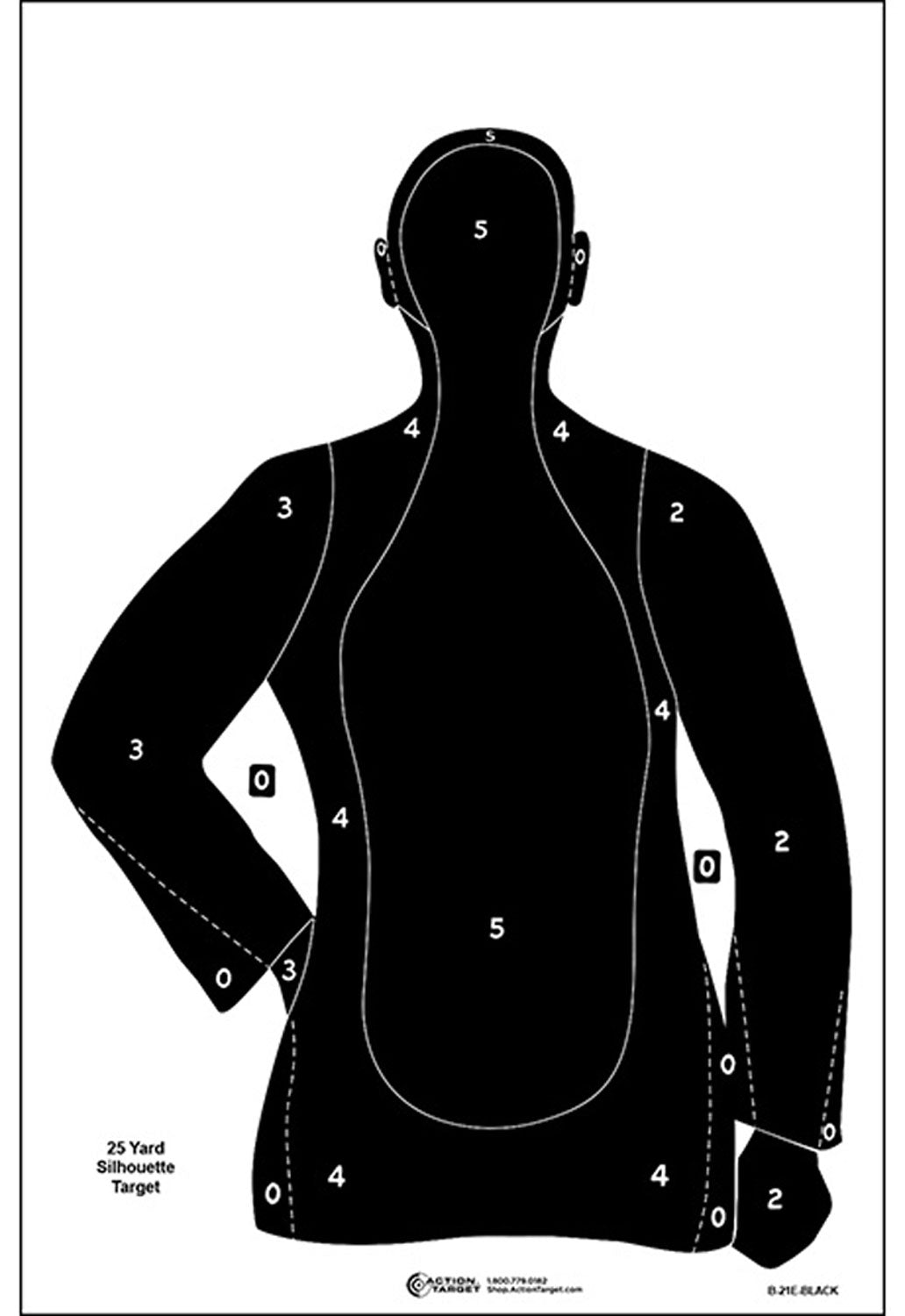 Action Target B21EBLACK100 Silhouette Qualification Paper Target Black 23" x 35" Box of 100