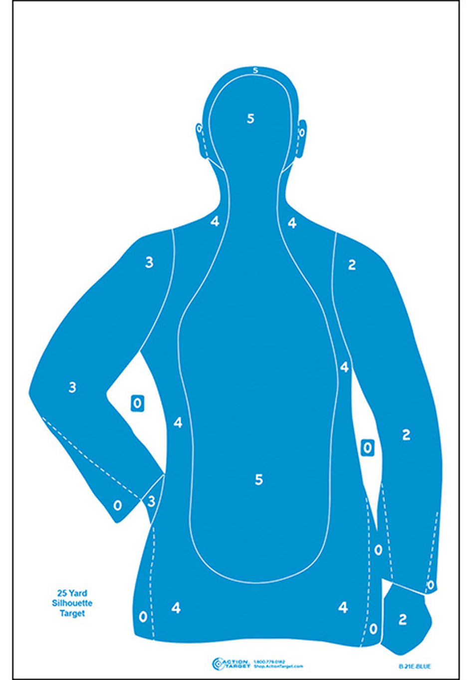 Action Target B21EBLUE100 Silhouette Qualification Paper Hanging Target 23" x 35" Blue 100 Per Box