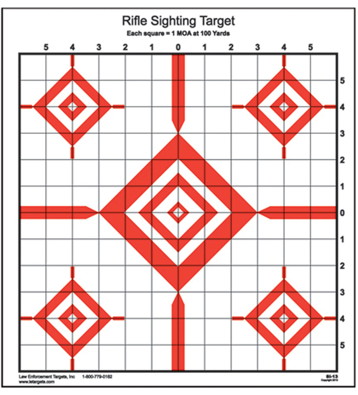 Action Target SI13100 Sighting Advanced Rifle Diamond Paper Target 100 yds 14" x 15" Red/White 100 Per Box