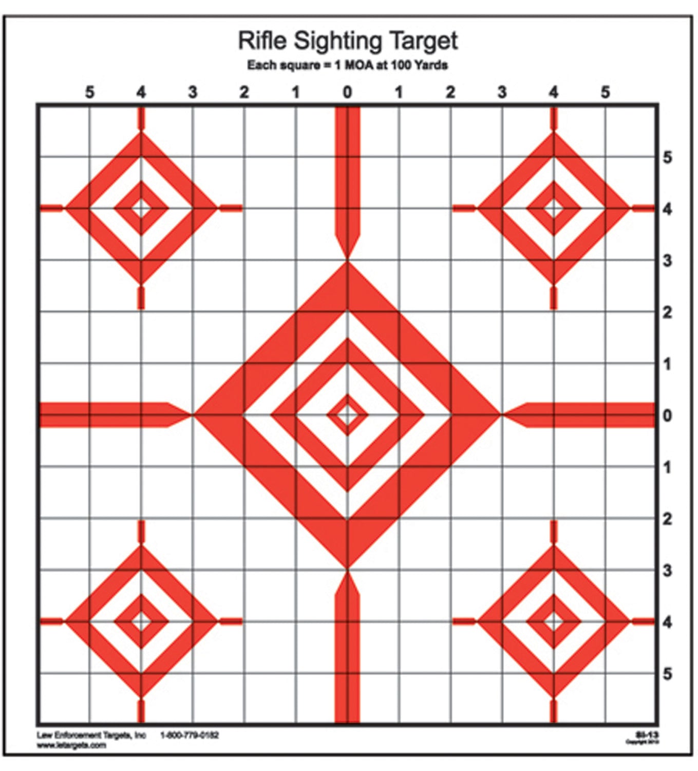 Action Target SI13100 Sighting Advanced Rifle Diamond Paper Target 100 yds 14" x 15" Red/White 100 Per Box