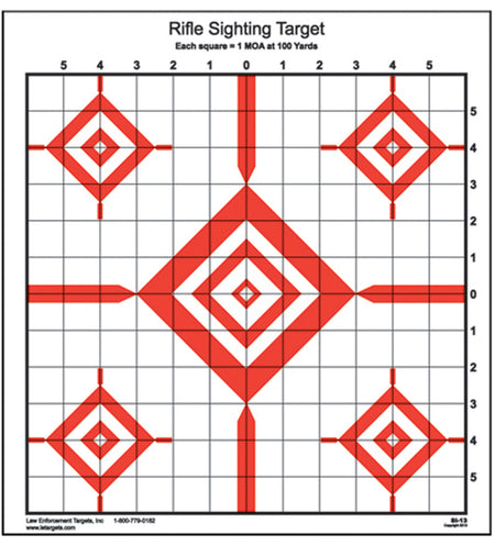 Action Target SI13100 Sighting Advanced Rifle Diamond Paper Target 100 yds 14" x 15" Red/White 100 Per Box