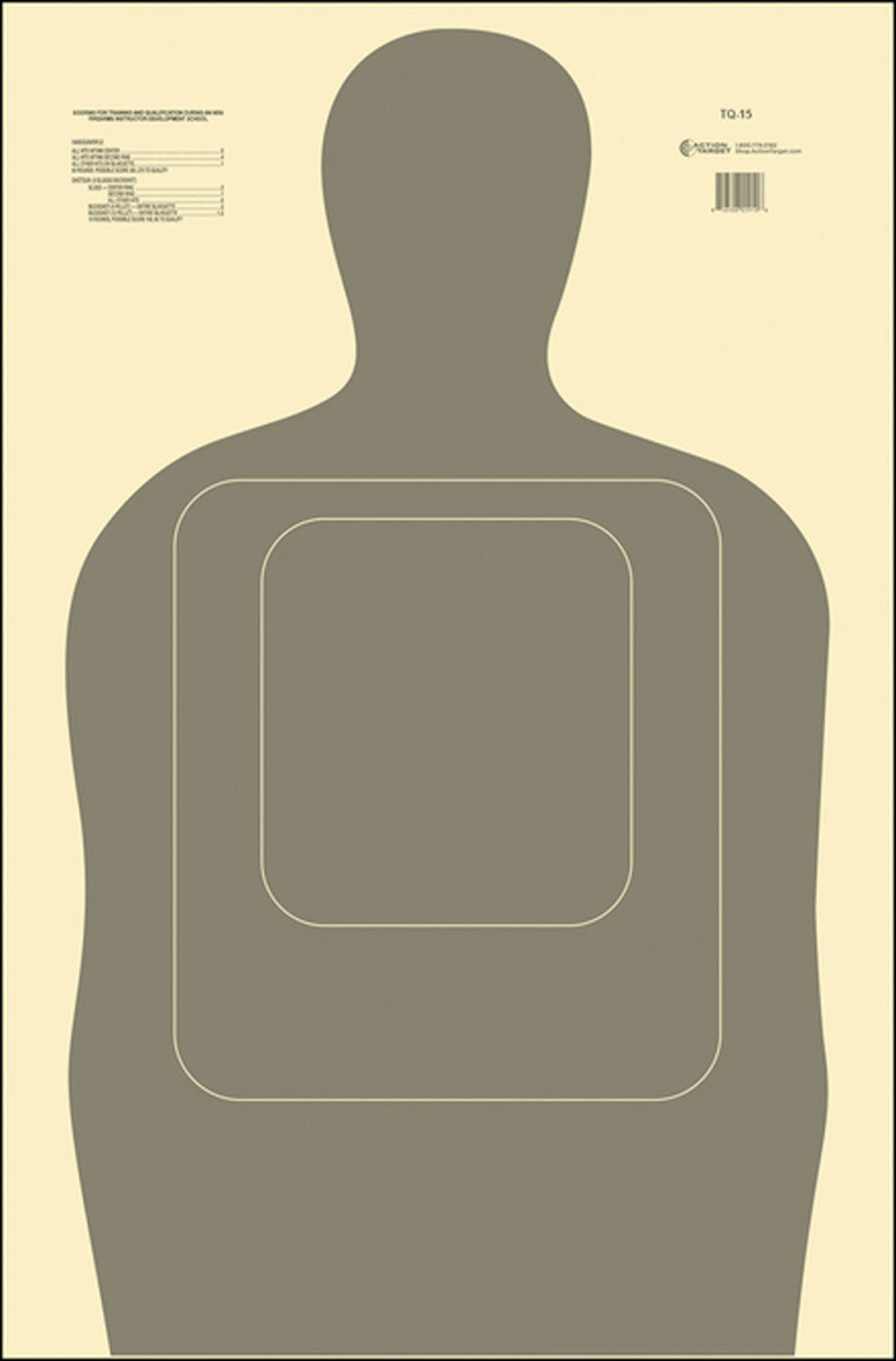 Action Target TQ15GRAY100 TQ-15 25-Yard Silhouette Paper Hanging Target 24x45 100-Count