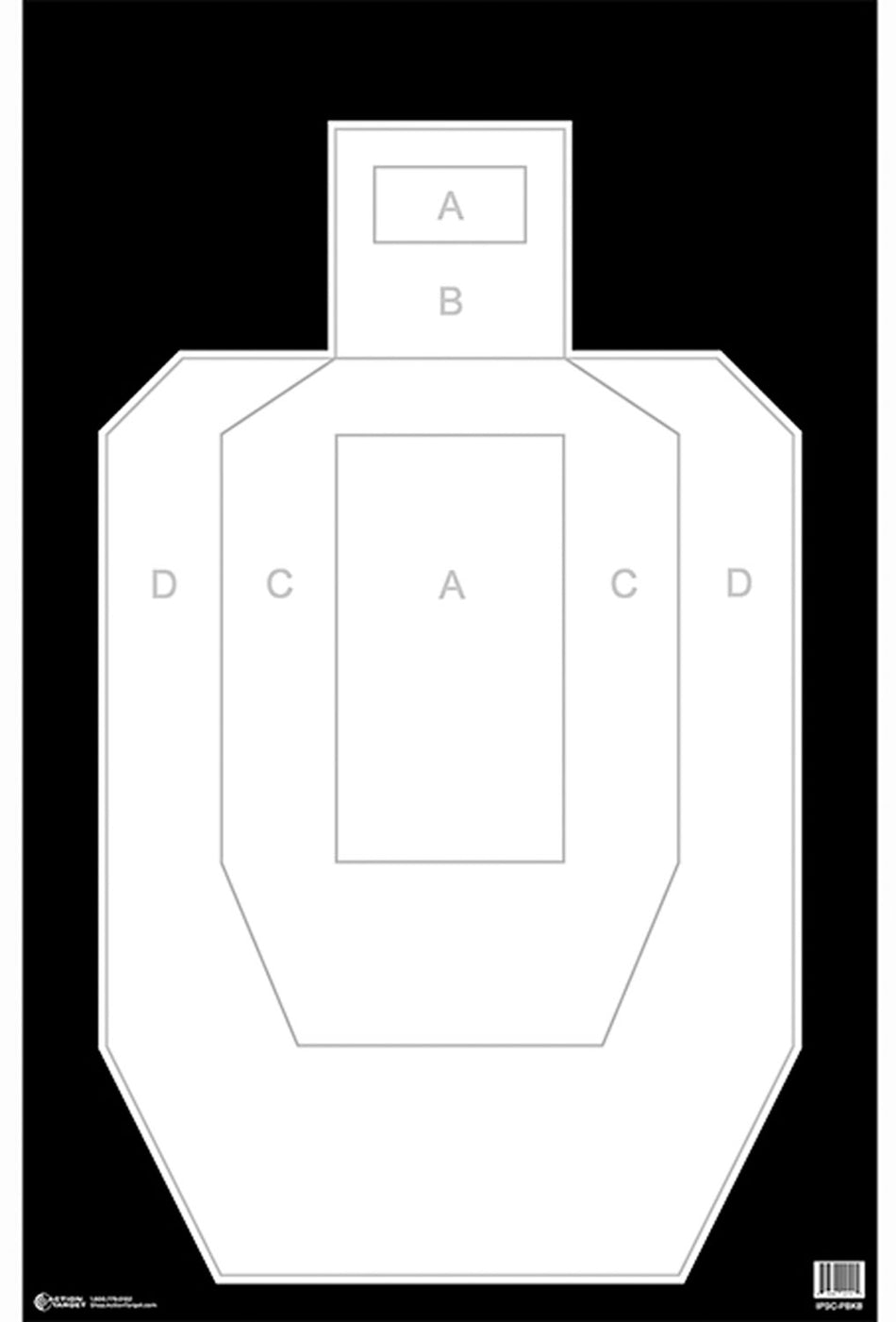 Action Target IPSCPBKB100 IPSC/USPSA High Visibility Silhouette Heavy Paper Hanging Target 100 Per Box