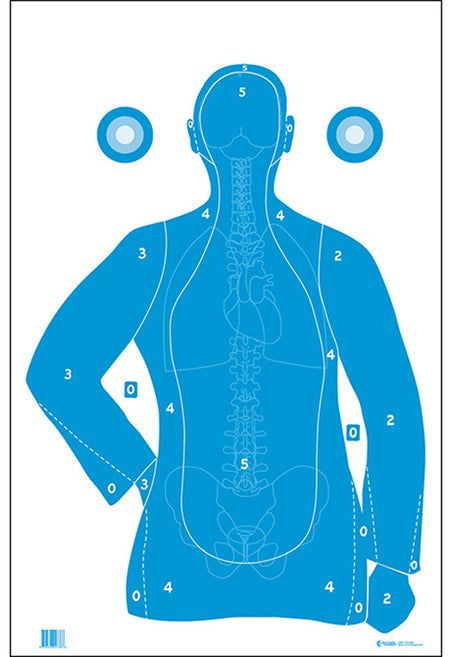 Action Target FB21EANTAV2100 Qualification Silhouette and Vitals Paper Target Blue/White 23x35 100-Count