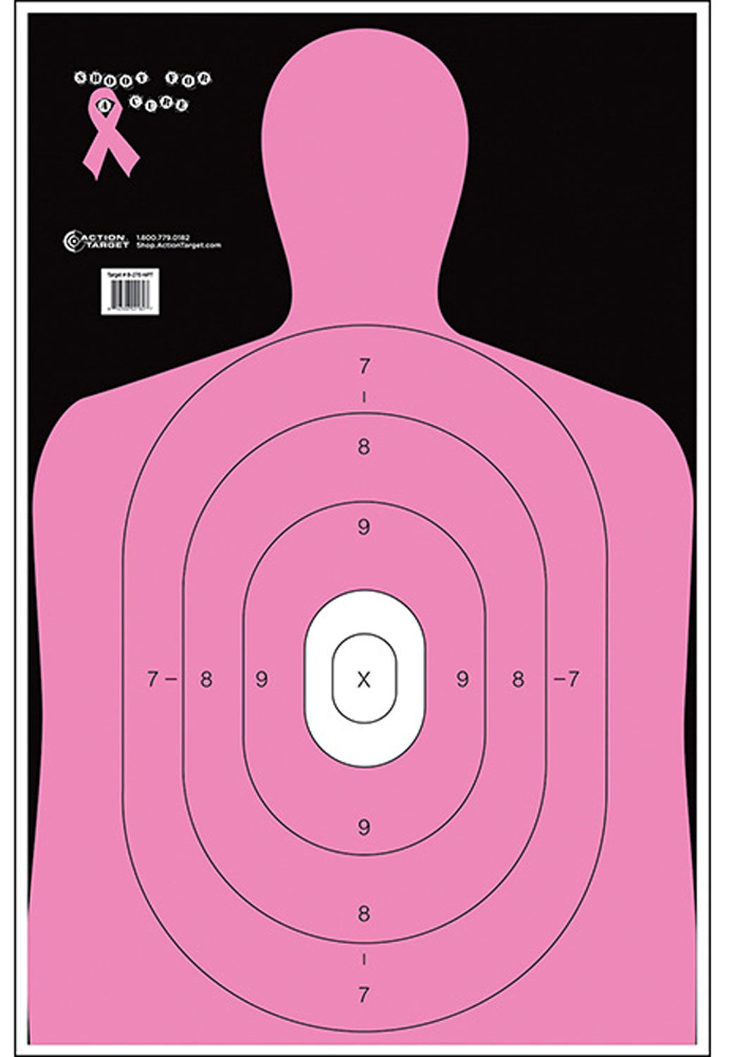 Action Target B27ENPT100 Qualification Pink Silhouette Paper Target 23x35 100-Count