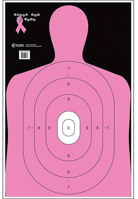Action Target B27ENPT100 Qualification Pink Silhouette Paper Target 23x35 100-Count