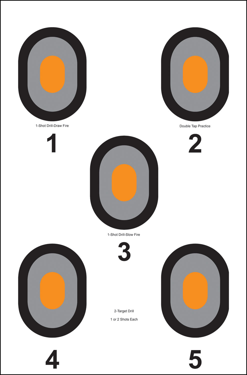 Action Target 530OC100 Multi-Bullseye Paper Targets 23"x35" Multi-Color Box of 100