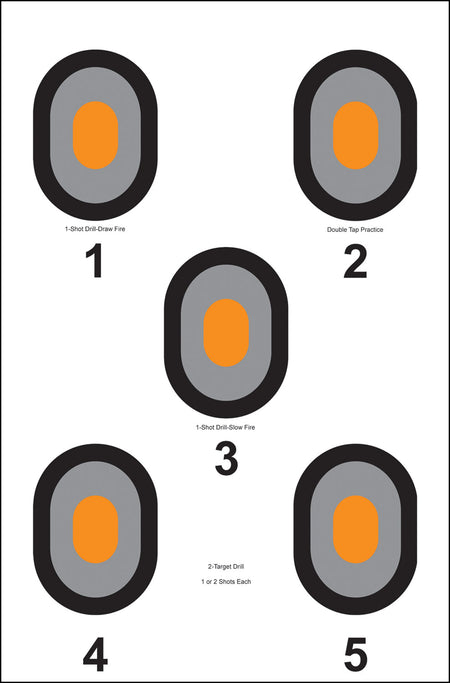 Action Target 530OC100 Multi-Bullseye Paper Targets 23"x35" Multi-Color Box of 100