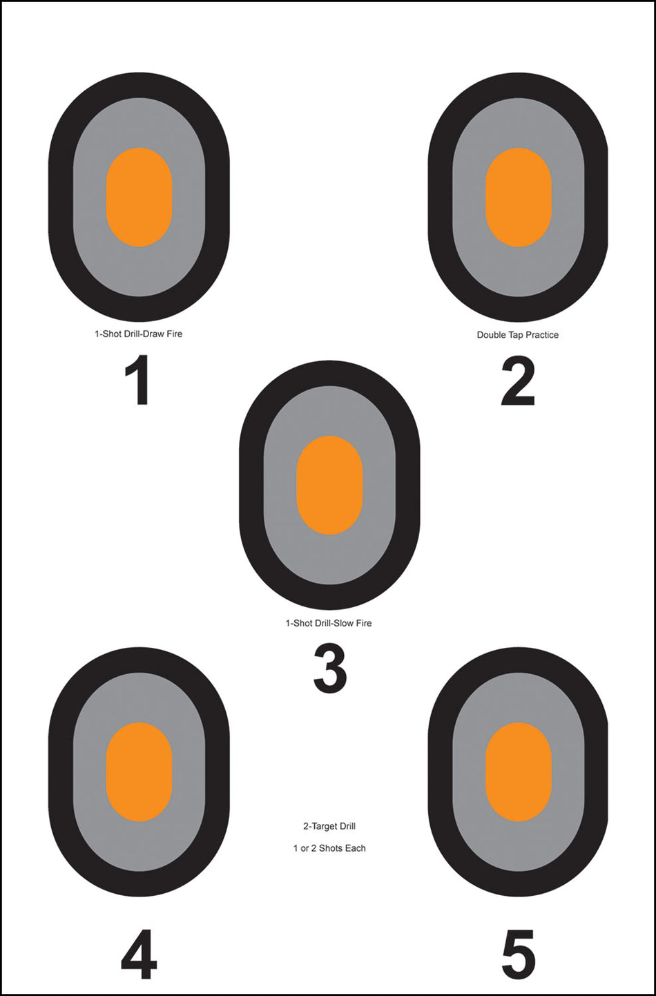 Action Target 530OC100 Multi-Bullseye Paper Targets 23"x35" Multi-Color Box of 100