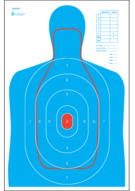 Action Target RCB27EQ100 B-27E/FBI-Q Combo Qualification Hanging Silhouette Paper Target 23"x35" Box of 100